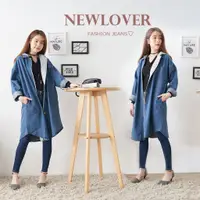 在飛比找蝦皮商城精選優惠-NEWLOVER牛仔時尚 牛仔長版連帽襯衫外套 連帽外套 牛