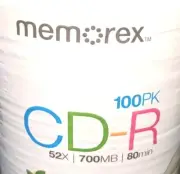 Memorex CD-R Spindle Disc Pack - 100 PK 700MB, 80MIN 52x Sealed