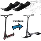 1 Pair Scooter Sled Ski Sleigh Snow Sledge Board Set Ski Scooter for Child Kids