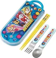 Skater TACC2AG Children's Lunch Box Trio Set, Chopsticks, Spoon and Fork, Antibacterial, Easy to Open Slide Type, Made in Japan, Paw Patrol, 25 Boys