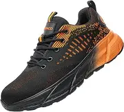 [ORISTACO] Steel Toe Work Safety Shoes, Breathable Lightweight Non-Slip Cushion