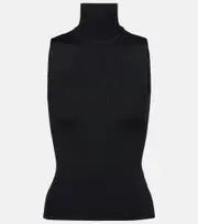 [Khaite] Khaite Benita ribbed-knit turtleneck top AU 12 black