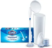 CLOROX 3-IN-1 Toilet Cleaning STARTER KIT ~ WAND + CADDY + 6 SCRUBBING PADS