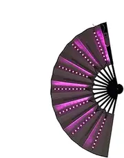 [Generic] Hand Foldable Fan Light Up | LED Hand Fan for Dancing - Hot Weather Cooling Tools, Night Club Dancing Props for Carnival Birthday Party