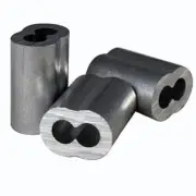 1000 Aluminum Swage Sleeves for Wire Rope Cable, 1/8".