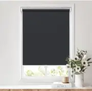 No Tools No Drill Cordless Roller Blinds Shades, 100% Blackout Blind (Black)