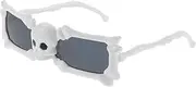 [Abaodam] 1 Pair Skull Sunglasses Halloween Decorations for Party Class Men Black Costume Shaped Halloween Props Banner Eyes Decorative Party Glasses Scary Frames Zombie White Plastic
