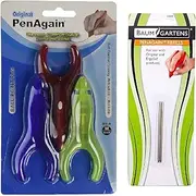 PenAgain Original 3 Pack Pens - Red, Blue, Green or Neon Green with 2 Black Ball Point Refills for 00063