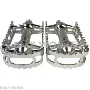 Genuine MKS BM-7 Pedals 9/16" Silver - Old School BMX Style - Mongoose Redline
