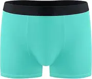 [FRODOTGV] Teal Plain Mens Boxer Brief Shorts Breathable Underwear for Men Compression Boxer Para Hombre