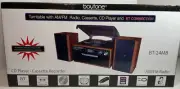 BOYTONE BT-24MB Bluetooth Turntable AM/FM Radio Cassette CD Player NEW Free Ship