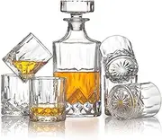 [Gyugmhao] 7pcs Whiskey Glasses Set with Glasses,Whiskey Decanter Set for Scotch,Vodka,Rum or Bourbon,100% Lead Free Whiskey Glassware,Premium Gift Box for Men and Women
