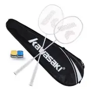 Kawasaki Badminton Racket Professional Graphite Shaft Badminton Set 2 Super