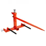 VEVOR 49" Hay Spear, Bale Spears 726kg Loading Capacity, Three-Point Hitch Tractor Attachment with 2pcs 17.5" Stabilizer Spears, Quick Attach Spike Fo