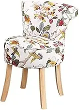 Footstool Dressing Table Dressing Table Chair Bedroom Small Guest Room high Elastic Sponge Chair for Bedroom Guest Room Hallway (Color: Black)