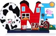 Farm Animal 1st Birthday Party Table Decoration, One Table Topper Letter Sign Wood Farm Barnyard First Birthday Milestone Baby Shower Decoration Barn Photo Props Centerpiece Grass Children Newborn