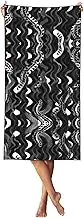 YANYU Black White Snake Skin Pattern Print Bathroom Towels Beach Towel Oversized for Adults Quick Dry Lightweight for Summer