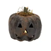 4x4 in. Paper Mache Tealight Candle Cover Jack-o-Lantern