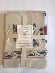 Williams Sonoma Amasra Crewel Embroidered Tablecloth 70x90 NWT