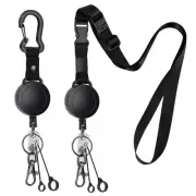 2 Pack Heavy Duty Retractable ID Badge Holder Key Reel with Adjustable Breaka...