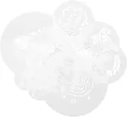 LABRIMP Baking Templates 6pcs Latte Art Molds Cake Stencils Cupcake Decorating Supplies