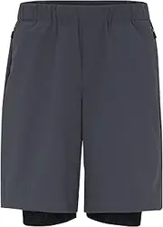 [BOSS] Men's S Run3 Water Resistant Shorts with Integrated Short Leggings, Dark