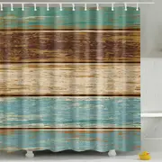 Catzon Vintage Wooden Printed Shower Curtains Bathroom Decor Accessory-15
