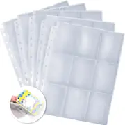 9 Pocket Cards Sleeves Clear Trading Card Binder Sleeves Cards Storage 60 Pages