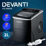 Devanti Portable Ice Maker Commercial Machine Ice Cube 2L Bar Countertop Black