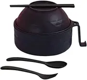 Microwave Ramen Bowl, Soup Containers with Lids, Ramen Bowl Set, Ramen Cooker,Ramen Noodle Bowl with Lid and Handle, for College Dorm, Homestay, Apartment Essentials (Black)
