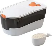 PeiQi Pet Food Storage Container, Airtight Pet Food Storage Container with Measuring Cup, Plastic Cat & Dog Food Storage Bins, Ideal for Rice Cereal Flour Pet Food 11 lb, Keep Dry Food Fresh (5KG)
