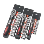 12 Piece Quick Ratchet Wrench Socket Chrome Vanadium Steel Auto Repair Tool Set