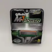 Gillette M3 Power Mach 3 Razors Blades Refills 5 Count