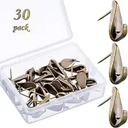 30 Pcs 20 Lbs Pin Hooks Push Pin Hangers Teardrop Style Picture Hooks Metal Picture Hanging Nails for Home Office Wooden Fabric Wall(Bronze)
