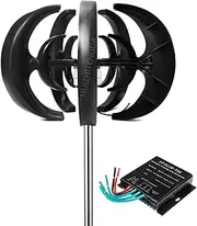 12V 24V 48V 2000W Wind Turbine Kit, 5 Blade Wind Power Generator W/Controller Portable Wind Power Turbine Generator for Home, Outdoor, Garden Lighting (Black),48V