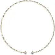 [EONFUN] Heart Moissanite Cuff Chocker Necklace 1.6cttw D Color Lab Created Diamond Sterling Silver Platinum Plated Dainty Open Necklace for Women or Wife Birthday Jewelry Gifts