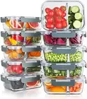 10 Packs 30oz Glass Meal Prep Containers 2 Compartments Glass Food Storage New