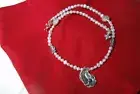 NEW STERLING SILVER CLAM SHELL PENDANT ON CHINESE PEARLS