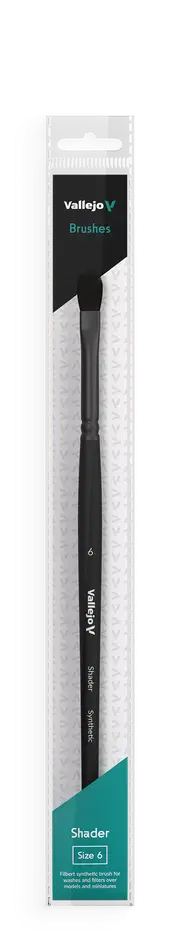 Vallejo Hobby Brushes: Shader Filbert Flat Synthetic Brush No. 6