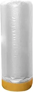 Pre Taped Masking Film - Pre-Taped Paint Protection Film Waterproof - Protective Film Roll for Covering Automotive Painting Covering for Home