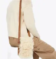 NWT TORY BURCH RORY SHEARLING CROSSBODY PHONE BAG