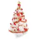 【摩達客】耶誕-5尺/5呎-150cm台灣製特級白色松針葉聖誕樹(含紅金色系配件/不含燈/本島免運費)