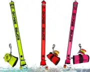 3 Piece Set = 6ft (1.83M) Safety Sausage (SMB) + 4" SS Clip + 100ft (30M) Fin...
