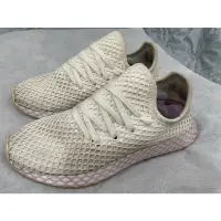 在飛比找蝦皮購物優惠-(女)ADIDAS DEERUPT RUNNER 白粉 編織