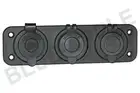 3 way 12V Accessory Plate Flush mount Merit DUAL USB and Engel Fridge socket