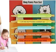 Portable Pen Set - Multipurpose Dog Pen Set - 5X Lightweight Writing Pens, Cute Stationery Supplies for Dog Lovers, Students, Coworkers