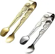 Set of Mini Serving Tongs Ice Cube Clips Stainless Steel Sugar Tongs for Candy Bar Wedding