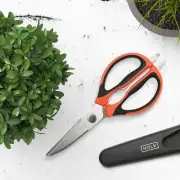 Bonsai Pruning Scissors with Magnetic Holder, Orange, 8 in 1, Sharp Blade