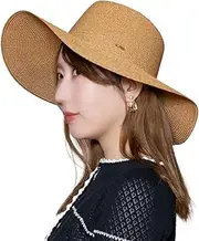 [CA4LA] Kashira ONM01932 Women's Folded Hat, Straw Hat, Spring and Summer, Casual, Clean, Simple, Straw Hat, Adjustable Size