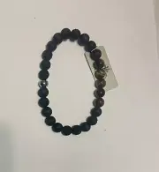 Men’s Genuine Tiger Eye with Black Lava Stone Beaded Bracelet